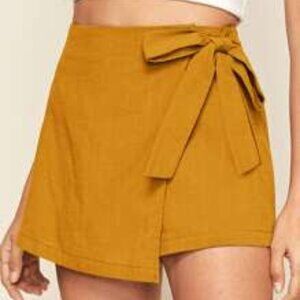Yellow wrap skort